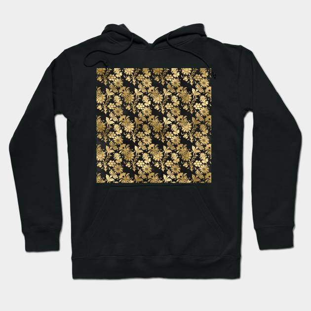 Floral Artistic Gold Hoodie by Alvd Design